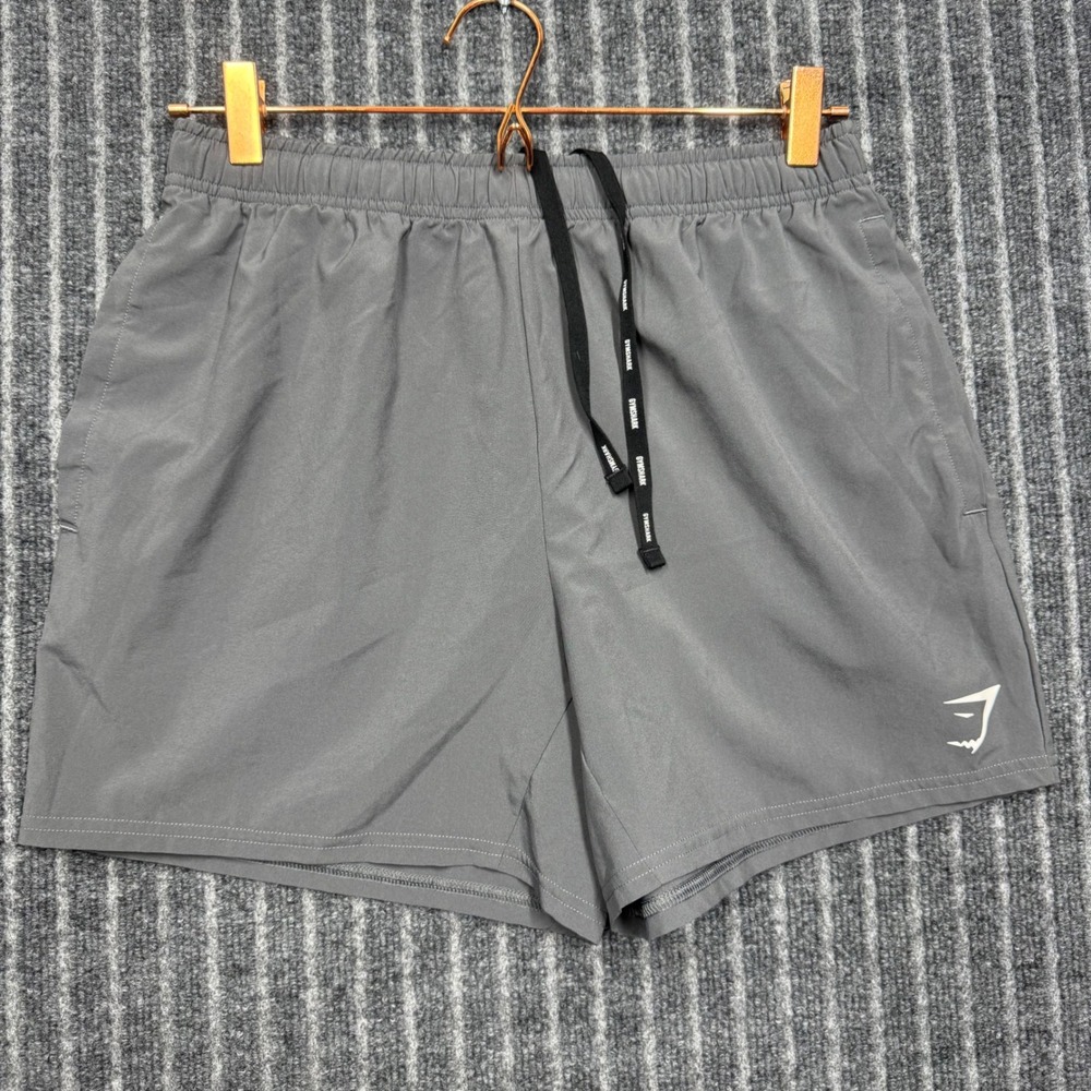 Gymshark Mens Medium Grey A2A1M Athletic Training Shorts Pockets (2471)